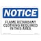 Signmission OSHA Sign, Flame Retardant Clothing Required In This Area, 5in X 3.5in, 5" W, 3.5" H, Landscape OS-NS-D-35-L-12753 - alternate 1